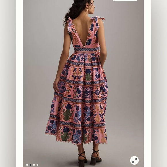 FARM RIO SEASHELL TAPESTRY MIDI DRESS - Picture 2 of 7